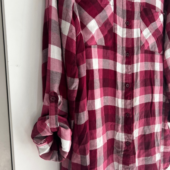 Cato Red and White Plaid Button-Up Shirt - Picture 7 of 7